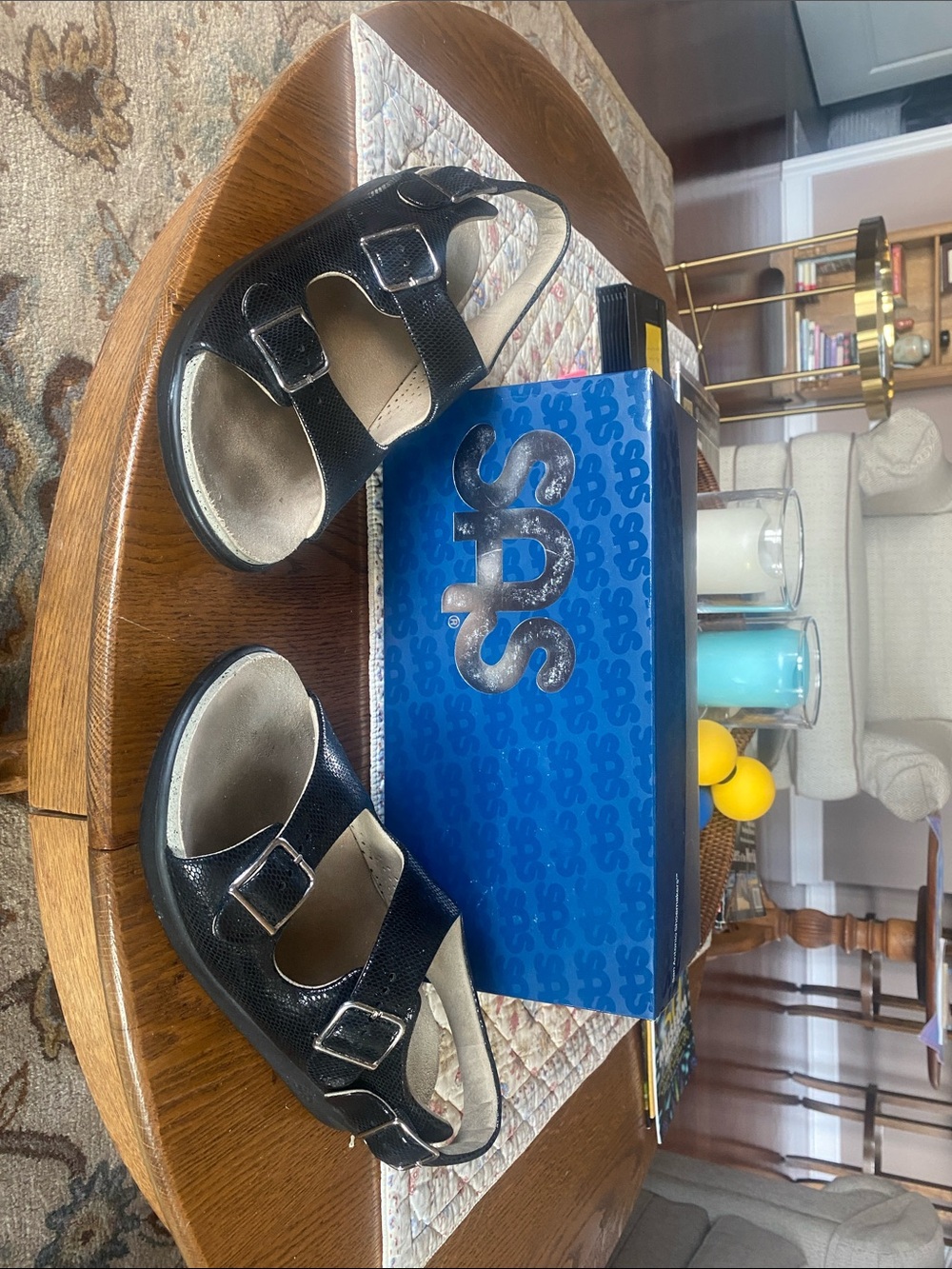 SAS Kids Black Double-Buckle Sandals